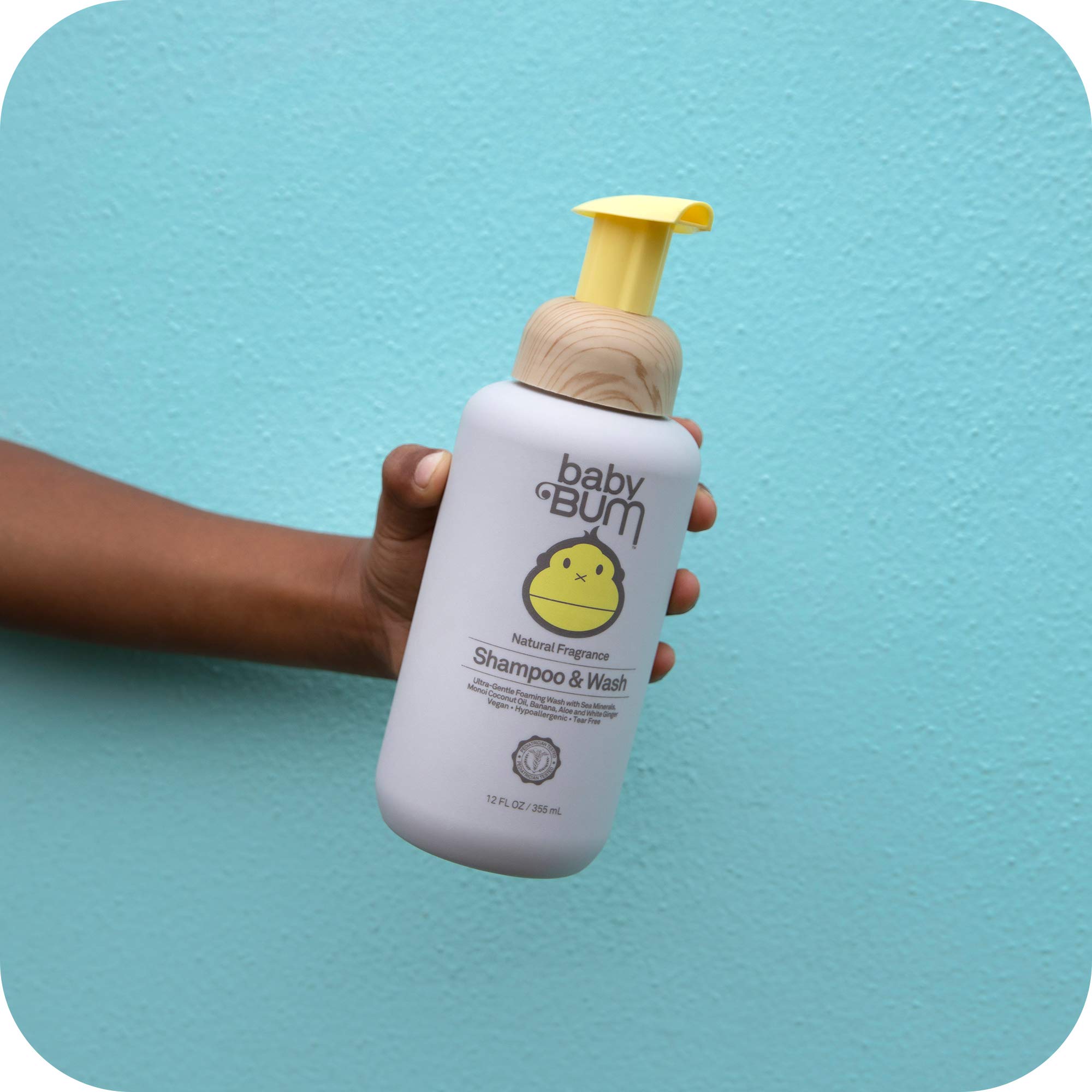 Sun Bum Baby Bum Shampoo & Wash & Bubble Bath | Tear Free Foaming Soap for Sensitive Skin with Nourishing Coconut Oil | Natural Fragrance | Gluten Free & Vegan