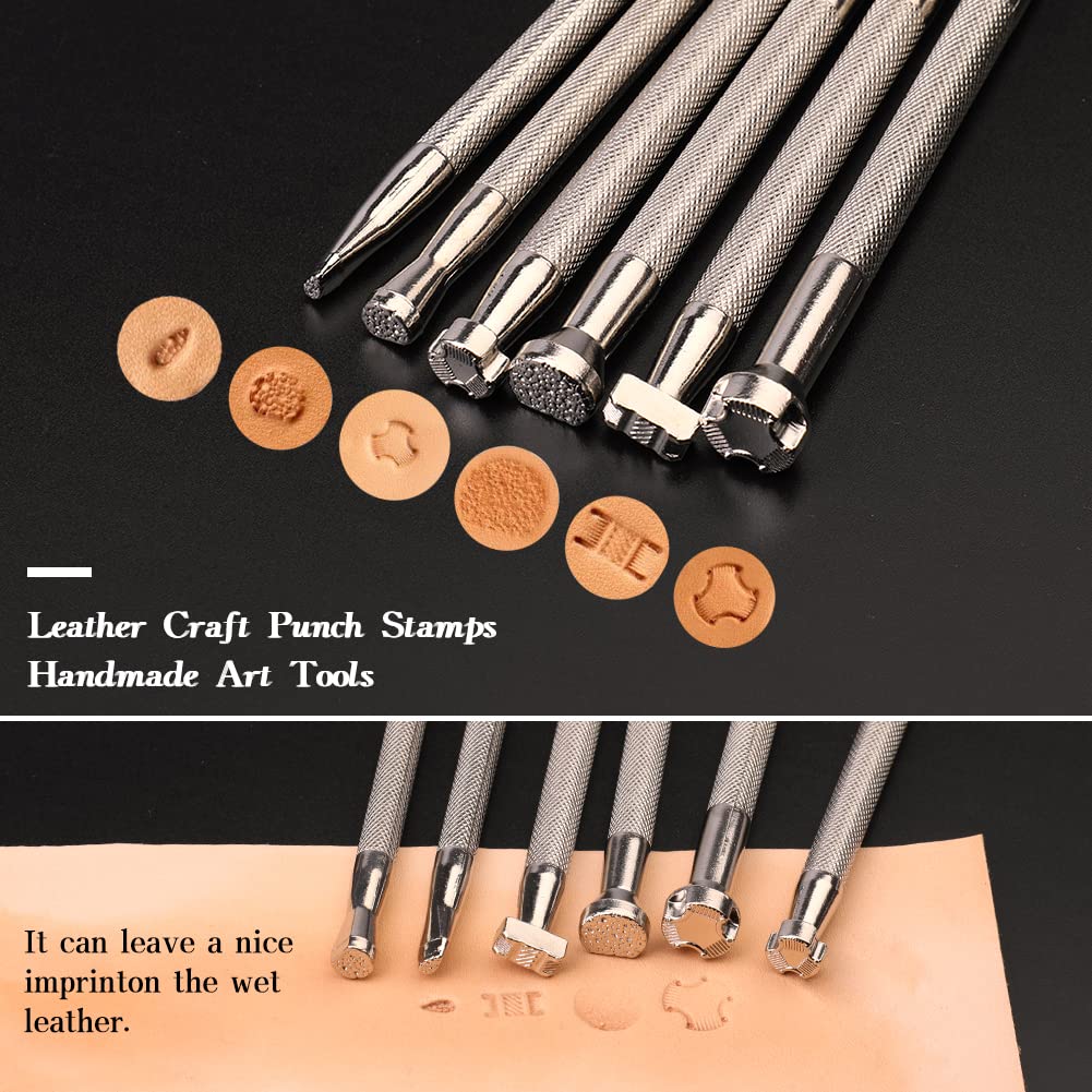 Mua UOOU Leather Stamp Tools, Leather Carving Set, Leather Kit with Leather  Carving Hammer, Stamp Punch Set and Tracing Pen, Leather Carving Working  Saddle Making Tools for Leather Craft DIY trên