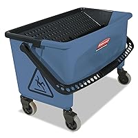Rubbermaid Commercial Products Finish Mop Bucket with Wringer, 28-Quart, Blue, Compatible with Rubbermaid Microfiber Flat Mops up to 18-inches