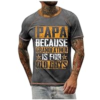 Mens Graphic T-Shirts Retro Letter Printing Short Sleeve Round Neck Shirts Tops