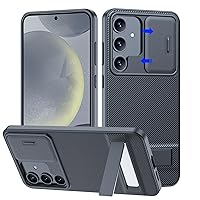 Vizvera for Samsung Galaxy S24 Plus Case with Stand/Camera Cover, S24 Plus Case Raised Edge All-Inclusive Protection Wireless Charging for S24 Plus 6.7