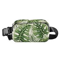 Tropical Palm Leaves Fanny Packs for Women Men Everywhere Belt Bag Fanny Pack Crossbody Bags for Women Fashion Waist Packs with Adjustable Strap Bum Bag for Travel Sports Outdoors Cycling
