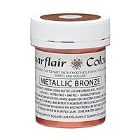 Sugarflair Metallic Bronze Chocolate Paint - Coloured Cocoa Butter for Painting Directly Onto Chocolate, Transfer Sheets or Moulds - 35g