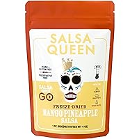 Salsa Queen Gourmet Freeze-Dried Mango Pineapple Salsa | Fresh Ingredients | 3+ year life | No Refrigeration Needed | Vegan, Keto, and Gluten Free | Camping, Travel, Outdoors, Space Travel