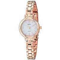 Seiko AHJD429 Women's Angele Flower Solar Wrist Watch, Pink Gold