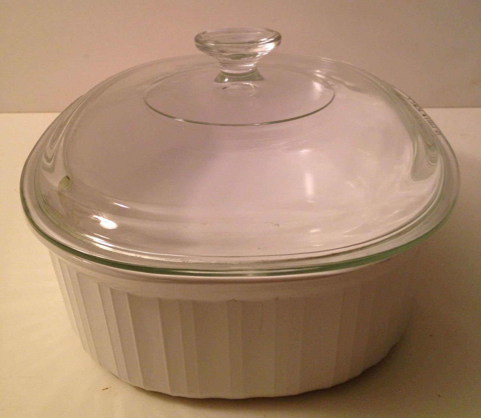 Corningware Vintage French White 2.5 Quart Baker Serving Casserole F-2-B With Glass Lid