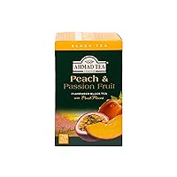 Black Tea, Peach And Passion Fruit Teabags, 20 ct (Pack Of 6) - Caffeinated And Sugar-Free