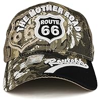 Trendy Apparel Shop Route 66 The Mother Road Puff Embroidered Structured Baseball Cap