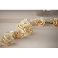 Ginger Ray Ivory Paper Flower Rose Hanging Banner Wedding Decoration, 1.5 Meters