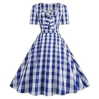 Womens 1950s Vintage Polka Dots Audrey Hepburn Dress Rockabilly Prom Cocktail Tea Party Homecoming Wedding Swing Dress