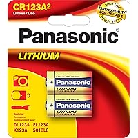 Panasonic CR123A 3V Long Lasting Lithium Batteries for Tactical Flashlights, Home Security Systems, Cameras, Lighting Equipment and Other Devices, 2-Battery Pack