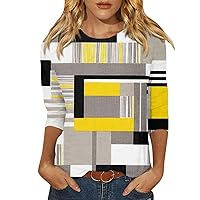 Tops for Women, 3/4 Sleeve Shirts for Women Cute Print Graphic Tees Blouses Casual Plus Size Basic Tops Pullover