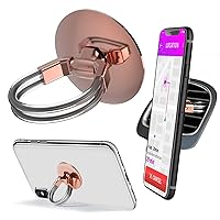 Aduro Phone Ring Holder [3-in-1] - Phone Ring, Phone Stand, Phone Car Vent Mount, Finger Grip Phone Holder for All iPhone, Samsung Galaxy (Rose Gold)