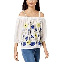 Womens Embroidered Off The Shoulder Blouse