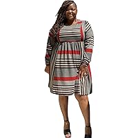 Georgia Plus Size Stripe Dress (as1, Numeric, Numeric_1, Plus, Regular, Mustard, 2X)