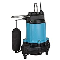 10EC-CIA-SFS 115-Volt, 1/2 HP, 4020 GPH Automatic Cast Iron Sump/Effluent Pump with polypropylene base, integrated snap-action float switch and 10-ft. cord, Blue, 510803