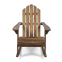 Christopher Knight Home Cara Outdoor Adirondack Acacia Wood Rocking Chair, Dark Brown Finish