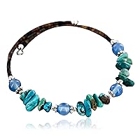 $90Tag Certified Navajo Turquoise Blue Quartz Native American WRAP Bracelet 12750 Made by Loma Siiva