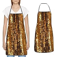 Waterproof Apron Adjustable Bib with 2 Pocket Green Nature Cooking Aprons for Women Men Chef Bibs for Baking