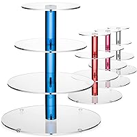4-Tier Acrylic Cupcake Stand For 36 Cupcakes, Cupcake Tower Made with Finest Food Grade Acrylic, Cupcake Holder Designed With Glassy Stem For Modern Cupcake Display, For Wedding & Party - Blue