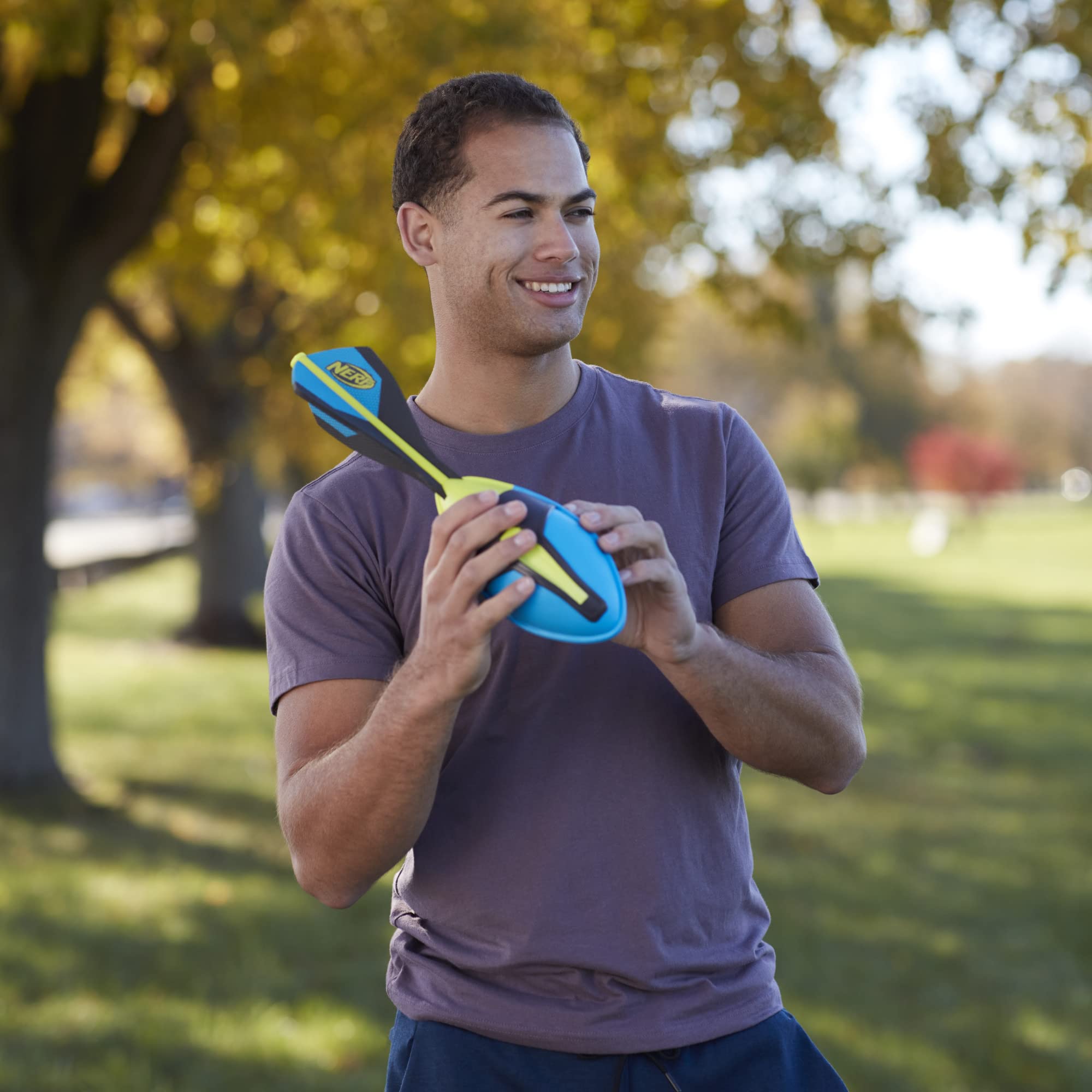 NERF Vortex Ultra Grip Football, Designed for Easy Catching, Howling Whistle Sound, Distance-Optimizing Tail, Water-Resistant, All-Weather Play