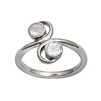 MOONEYE 0.25 CT Natural Polki Diamond Swirl Ring Platinum Plated 925 Sterling Silver Handmade Jewelry Gift for Women Size 7