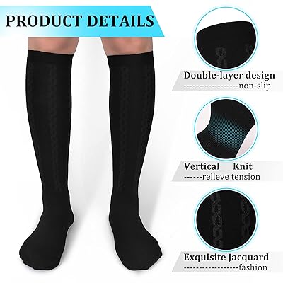 Mua 30-40mmHg Medical Graduated Compression Socks for Women&Men Circulation-Compression  Stockings-Knee High Socks for Support,Hiking,Running trên  Mỹ chính  hãng 2024