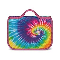 Abstract Swirl Design Tie Dye Hanging Toiletry Bag for Women Travel Makeup Bag Organizer Waterproof Cosmetic Bag