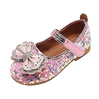 Fashion Autumn Girls Casual Shoes Flat Light Breathable Hook Loop Shiny Sequins Cute Hollow Bow Kids Boots