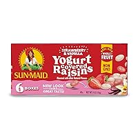 Sun-Maid Strawberry & Vanilla Yogurt Coated Raisins - (6 Pack) 1 oz Snack-Size Box - Yogurt Covered Dried Fruit Snack for Lunches and Snacks
