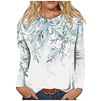 Fall Tops for Women 2023 Trendy, Women's Fashion Casual Retro Printed Round Neck Long Sleeve Pullover Tops