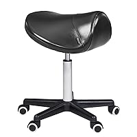 Master Massage Ergonomic Saddle Chair-Saddle Stool- Hydraulic Swivel Rolling Chair-Salon Clinical Tattoo Dentist Clinic Stool, Spas, Salons Stools, Workshop Office-Black