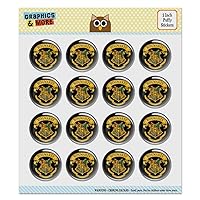 Harry Potter Ilustrated Hogwart's Crest Puffy Bubble Dome Scrapbooking Crafting Sticker Set