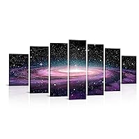 Visual Art Decor Space Canvas Wall Art Starry Galaxy Universe Painting Home Office Living Room Wall Decoration, Framed Ready to Hang 70inchx32inch