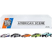 Hot Wheels Premium Car Culture American Scene Vehicles, 5-Pack of 1:64 Scale American-Made Models, Real Riders Tires, for Collectors