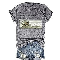Womens Frog and Toad T-Shirt Summer Short Sleeved Casual Fashion Letter Printed Animal Graphic Tops Tee