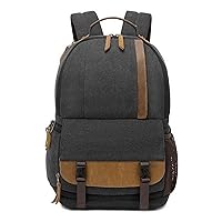 Canvas Camera Backpack with Tripod Holder Laptop Compartment Photographers Backpack DSLR Camera Bag for Nikon Canon Sony (Dark grey)