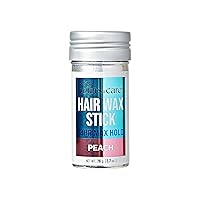 24 Hour Maximum Hold Edge Fixer Hair Wax Styling Stick, Non-Oily, Flake-Free, Biotin B7, Castor Oil, & Shea Butter Infused, Net Wt, 76g (2.7 oz.) - Peach Scent