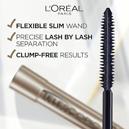 L’Oréal Paris Makeup Telescopic Original Lengthening Mascara, Carbon Black, 0.27 Fl Oz (Pack of 1)