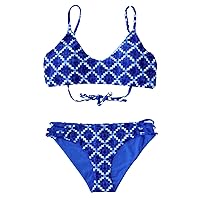 Reversible Padded Blue Sporty 2 Piece ECO-Sustainable Bikini for Girls 10,12,14,16