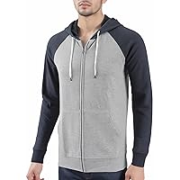 Men's Athletic Fit Full Zip Soft Fleece Hooded Sweatshirt Active Running Hiking Hoodie