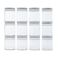 North Mountain Supply 9 Ounce Clear Glass Straight Sided Mason Canning Jars - With 70mm White Metal Lids - Case of 12