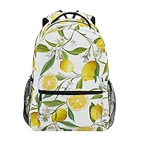 ALAZA Lemon Floral Travel Laptop Backpack Durable College School Backpack