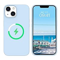 BENTOBEN iPhone 14 Phone Case Compatible with Magsafe, Slim Fit Silicone Soft Gel Rubber Bumper Shockproof Protective Microfiber Lining Hard Back Drop Protection Girls Women iPhone14 Cover, Light Blue