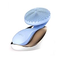 Ultra-Sonic Silicone Facial Cleansing Brush with Vibrating Massage, Waterproof, Portable, Rechargeable, 4 Modes, Ergonomic Handle.