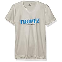 St. Tropez Printed Premium Tops Fitted Sueded Short Sleeve V-Neck T-Shirt