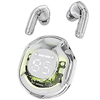 ACEFAST T8 Wireless Earphones Bluetooth 5.3 Headphones LED Power Display Mini Crystal in-Ear Earbuds with Wireless Charging Case Touch Control Built-in Mic Headphone for Sports Waterproof Earphone