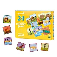Camping Outdoors Memory Match Beginner Board Game for Toddlers, Joyfully Diverse and Inclusive Cast of Characters in Rural Nature Scenes (Multicultural)