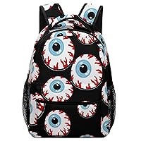 Bloodshot Eyeball Travel Laptop Backpack Casual Daypack with Mesh Side Pockets for Book Shopping Work