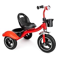 Toddler Tricycle - 3-Wheel Bike for Kids Ages 2-4 Years Old - with Handlebars, Music Button, Lights, Adjustable Seat, Non-Slip Tires - Suitable for Indoor & Outdoor Use for Children